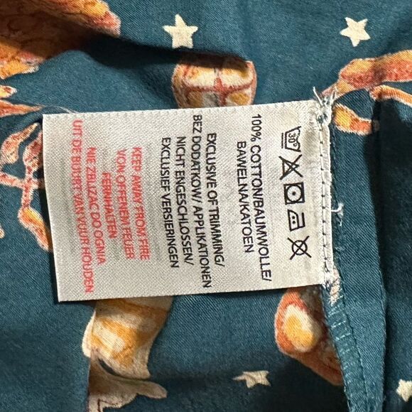 THEIR NIBS S-XL Dark Blue Orange Autumn Cotton Short Sleeve Crop Pants PJ Set - Picture 15 of 16